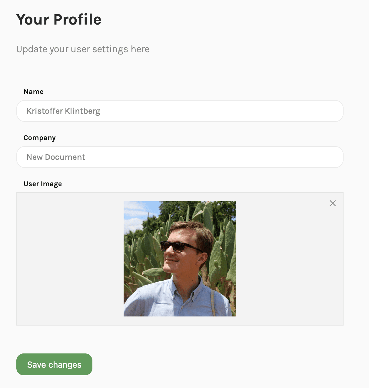 Your profile settings